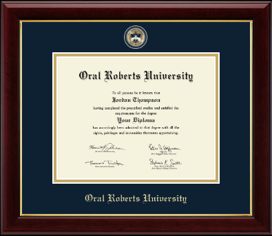 Oral Roberts University diploma frame - Masterpiece Medallion Diploma Frame in Gallery