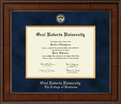Oral Roberts University diploma frame - Presidential Masterpiece Diploma Frame in Madison