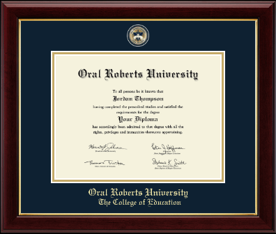 Oral Roberts University diploma frame - Masterpiece Medallion Diploma Frame in Gallery