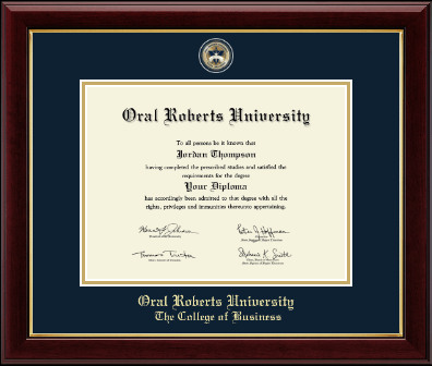 Oral Roberts University diploma frame - Masterpiece Medallion Diploma Frame in Gallery