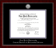 New York University diploma frame - Silver Engraved Medallion Diploma Frame in Sutton