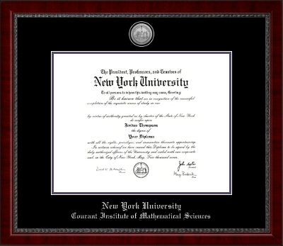 New York University diploma frame - Silver Engraved Medallion Diploma Frame in Sutton