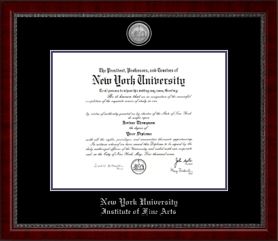 New York University diploma frame - Silver Engraved Medallion Diploma Frame in Sutton