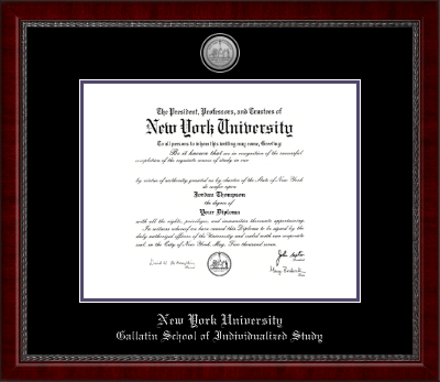 New York University diploma frame - Silver Engraved Medallion Diploma Frame in Sutton