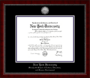New York University diploma frame - Silver Engraved Medallion Diploma Frame in Sutton