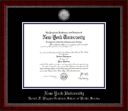 New York University diploma frame - Silver Engraved Medallion Diploma Frame in Sutton
