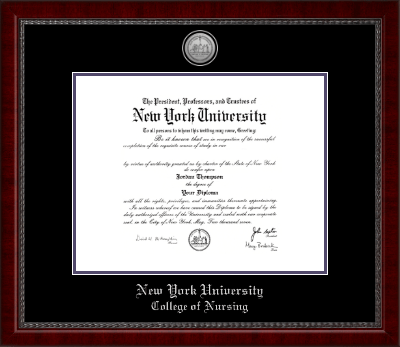 New York University diploma frame - Silver Engraved Medallion Diploma Frame in Sutton