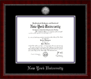 New York University diploma frame - Silver Engraved Medallion Diploma Frame in Sutton