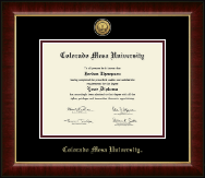 Colorado Mesa University   Gold Engraved Medallion Diploma Frame in Murano