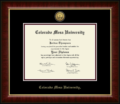Colorado Mesa University diploma frame - Gold Engraved Medallion Diploma Frame in Murano