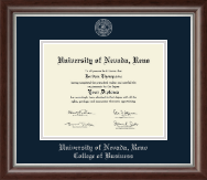 University of Nevada Reno diploma frame - Silver Embossed Diploma Frame in Devonshire
