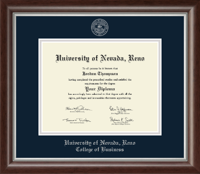University of Nevada Reno diploma frame - Silver Embossed Diploma Frame in Devonshire