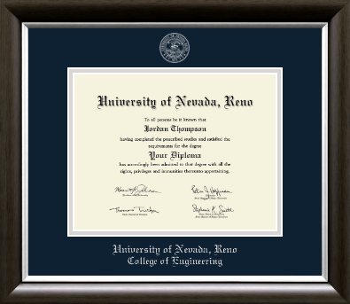 University of Nevada Reno diploma frame - Silver Embossed Diploma Frame in Devonshire