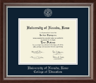 University of Nevada Reno Silver Embossed Diploma Frame in Devonshire