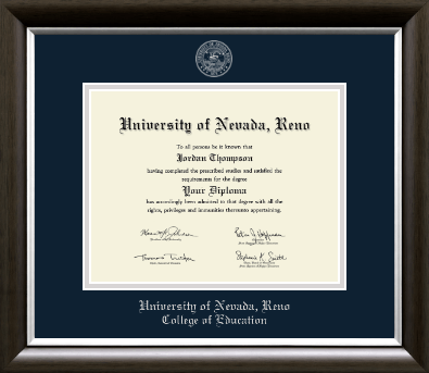 University of Nevada Reno diploma frame - Silver Embossed Diploma Frame in Devonshire