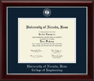 University of Nevada Reno Masterpiece Medallion Diploma Frame in Gallery Silver