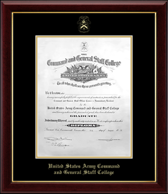 United States Army Command and General Staff College diploma frame - Gold Embossed Diploma Frame in Gallery