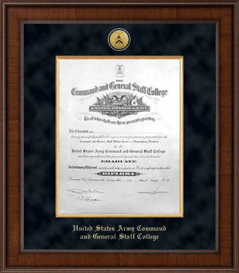 United States Army Command and General Staff College diploma frame - Presidential Gold Engraved Diploma Frame in Madison