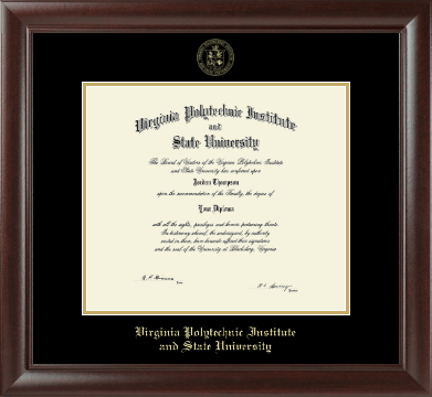 Virginia Tech diploma frame - Gold Embossed Diploma Frame in Rainier