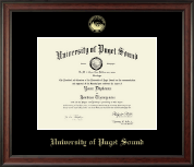 University of Puget Sound Gold Embossed Diploma Frame in Studio