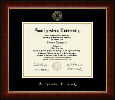 Southwestern University diploma frame - Gold Embossed Diploma Frame in Murano