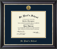 St. Paul's School diploma frame - Gold Engraved Medallion Diploma Frame in Noir