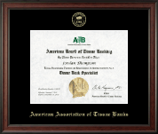 American Association of Tissue Banks Gold Embossed Certificate Frame in Studio
