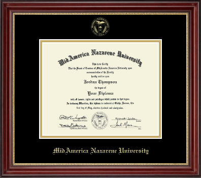 MidAmerica Nazarene University diploma frame - Gold Embossed Diploma Frame in Kensington Gold