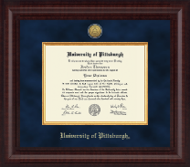 University of Pittsburgh Presidential Gold Engraved Diploma Frame in Premier