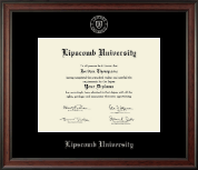 Lipscomb University Silver Embossed Diploma Frame in Studio