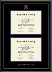 Lipscomb University Double Diploma Frame in Onyx Gold