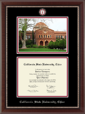 California State University Chico diploma frame - Campus Scene Masterpiece Diploma Frame in Chateau