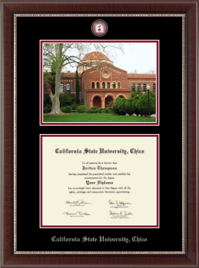 California State University Chico diploma frame - Campus Scene Masterpiece Diploma Frame in Chateau