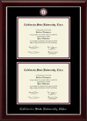 California State University Chico Masterpiece Medallion Double Diploma Frame in Gallery Silver