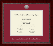 California State University Chico diploma frame - Silver Engraved Medallion Diploma Frame in Sutton
