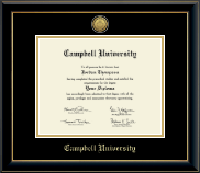 Campbell University diploma frame - Gold Engraved Medallion Diploma Frame in Onyx Gold