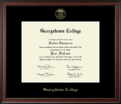 Georgetown College Gold Embossed Diploma Frame in Studio
