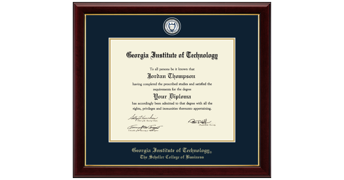 Georgia Institute of Technology Masterpiece Medallion Diploma Frame in Gallery