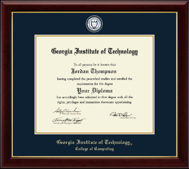 Georgia Institute of Technology diploma frame - Masterpiece Medallion Diploma Frame in Gallery