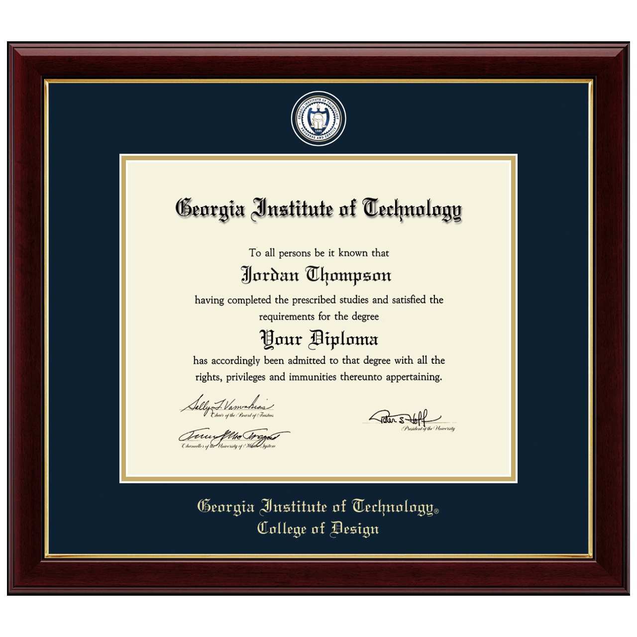 Masterpiece Medallion Diploma Frame in Gallery Institute of Technology Item 389070