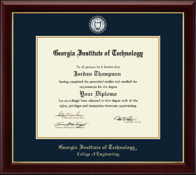 Georgia Institute of Technology diploma frame - Masterpiece Medallion Diploma Frame in Gallery