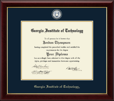 Georgia Institute of Technology diploma frame - Masterpiece Medallion Diploma Frame in Gallery