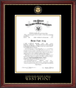 United States Military Academy Masterpiece Medallion Commission Certificate Frame in Kensington Gold