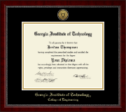 Georgia Institute of Technology diploma frame - Gold Engraved Medallion Diploma Frame in Sutton