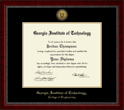 Georgia Institute of Technology diploma frame - Gold Engraved Medallion Diploma Frame in Sutton