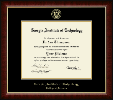 Georgia Institute of Technology diploma frame - Gold Embossed Diploma Frame in Murano