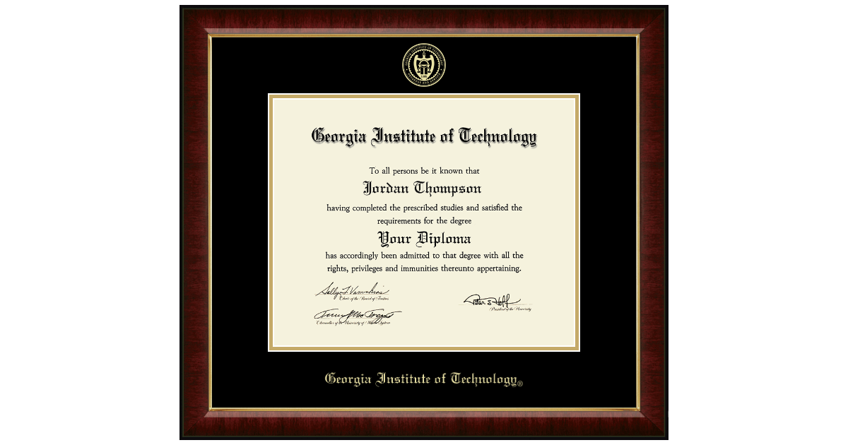 Gold Embossed Diploma Frame in Murano Institute of Technology