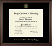 Georgia Institute of Technology Gold Embossed Diploma Frame in Studio