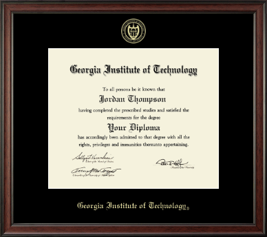 Georgia Institute of Technology diploma frame - Gold Embossed Diploma Frame in Studio