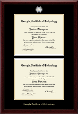 Georgia Institute of Technology diploma frame - Masterpiece Medallion Double Diploma Frame in Gallery